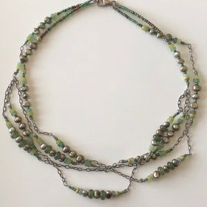 Silpada Multi-Strand Bead and Silver Necklace